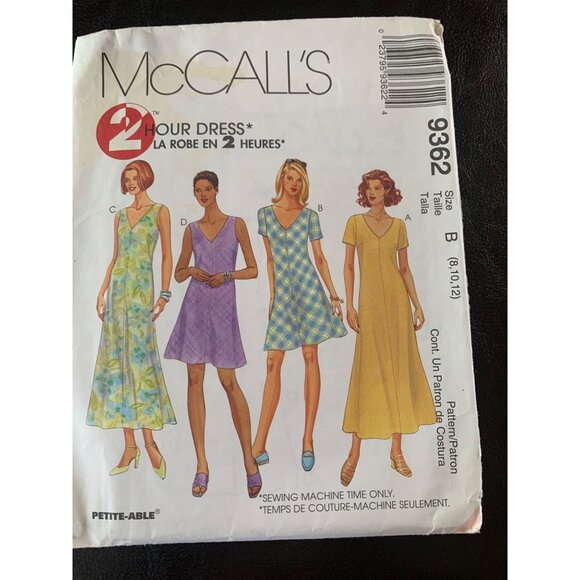 McCall's Misses Dress Sewing Pattern Sz 8 - 12 9362 - Uncut - Picture 1 of 9